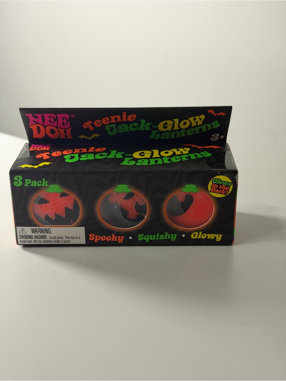 Nee Doh Teenie Jack-Glow Lanterns 3-Pack - Orange Glow